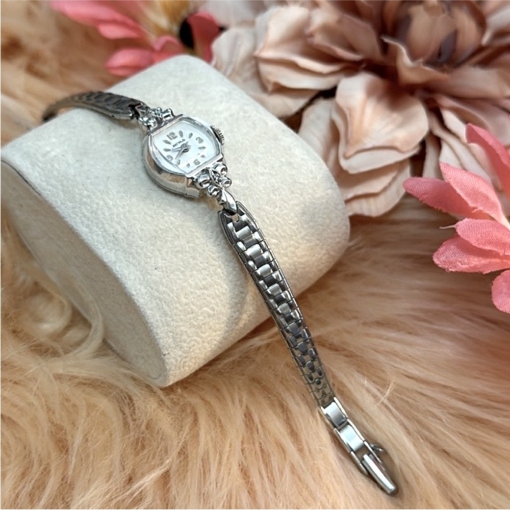 Benrus Women’s Watch ($399) Silver With Crystal Accent and Security Chain FIRM!